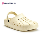 罗敷新款 凉拖 猫爪女夏天厚底防滑沙滩露营情侣包头拖鞋 经典 洞洞鞋