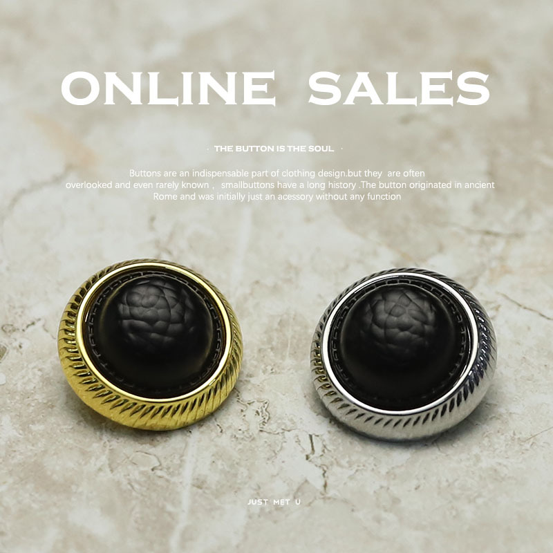 YES艺森虚齿边合金纽扣女装毛衣