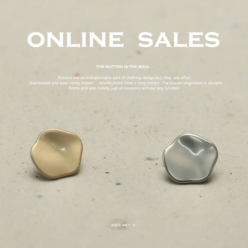 YES艺森波面合金纽扣小香简约风