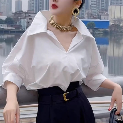 名媛风时尚两件套2026夏季新款气质时尚百搭显瘦纯色衬衫高腰裤女