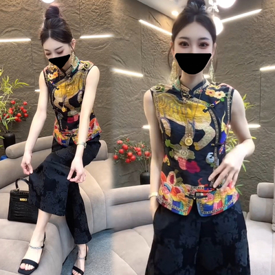 2026新中式无袖女衬衫夏季新款