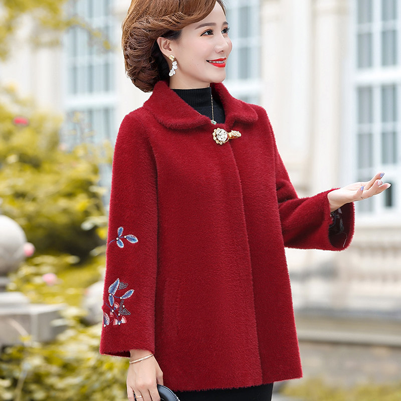 婚礼妈妈装礼服秋冬装高贵喜婆婆婚宴装开衫中老年人女装针织外套