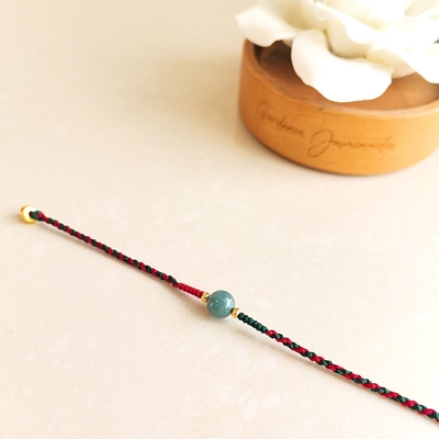 Yosis 新款 玉石手链 红绳编织绳 男女 可调节 情侣闺蜜 平安转运