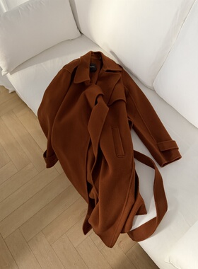 风衣款式手工双面呢大衣女