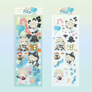 Vtuber 阿萨aza咕卡贴纸手账贴画可爱同人原创周边