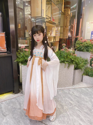 女童汉服古装夏季超仙中大童连衣裙中国风儿童唐装古风襦裙夏装