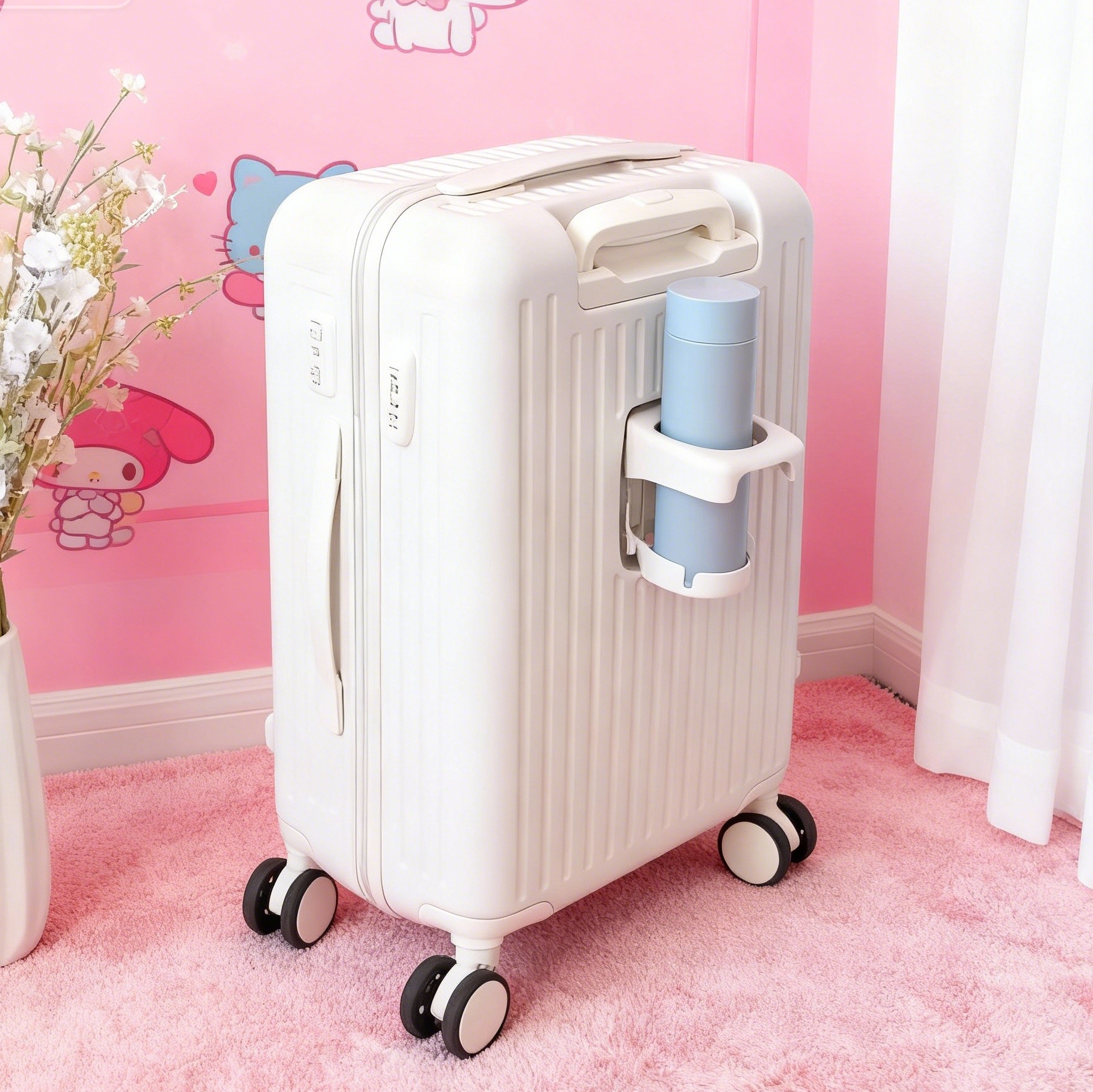 20寸行李箱登机箱前置侧开口硬壳深仓式万向轮拉杆箱旅行箱密码箱