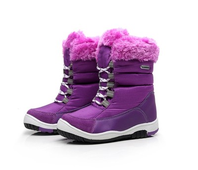 出口俄罗斯女童雪地靴防水防滑雪地靴保暖中筒女童滑雪靴