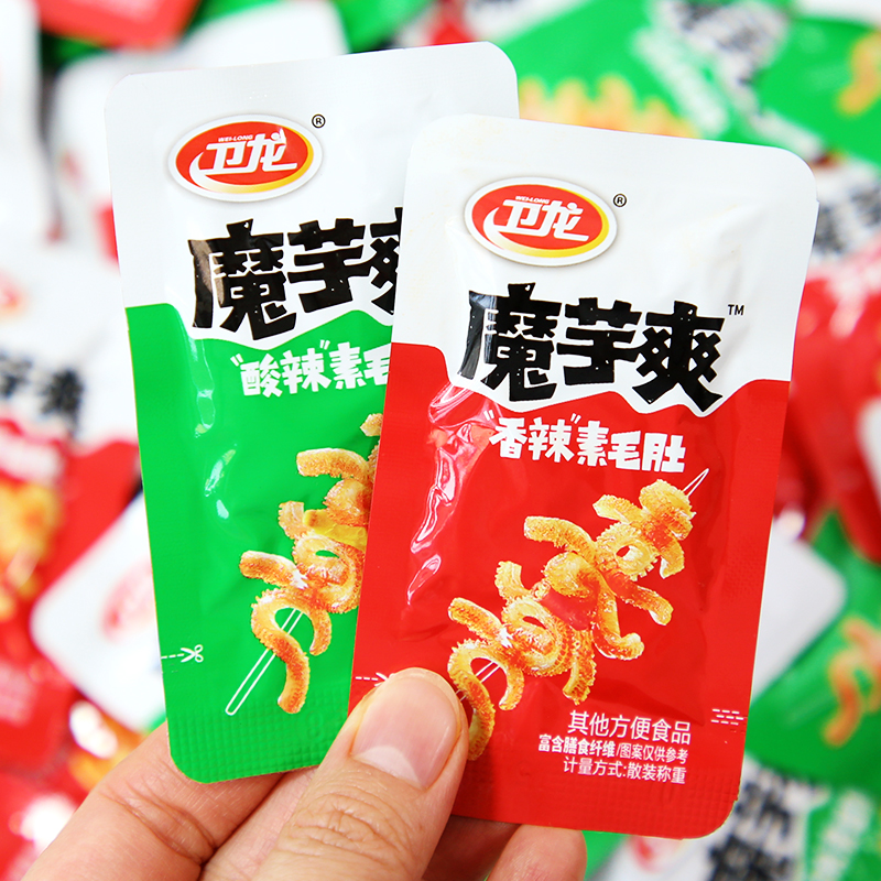 卫龙素毛肚魔芋爽独立小包装魔芋丝辣条香辣儿时经典怀旧零食小吃