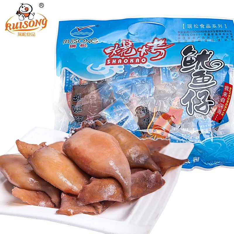 包邮瑞松碳烤鱿鱼仔特产即食海鲜美味  鱿鱼仔450g