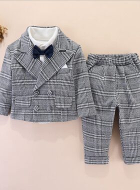 男童春秋套装洋气宝宝周岁礼服