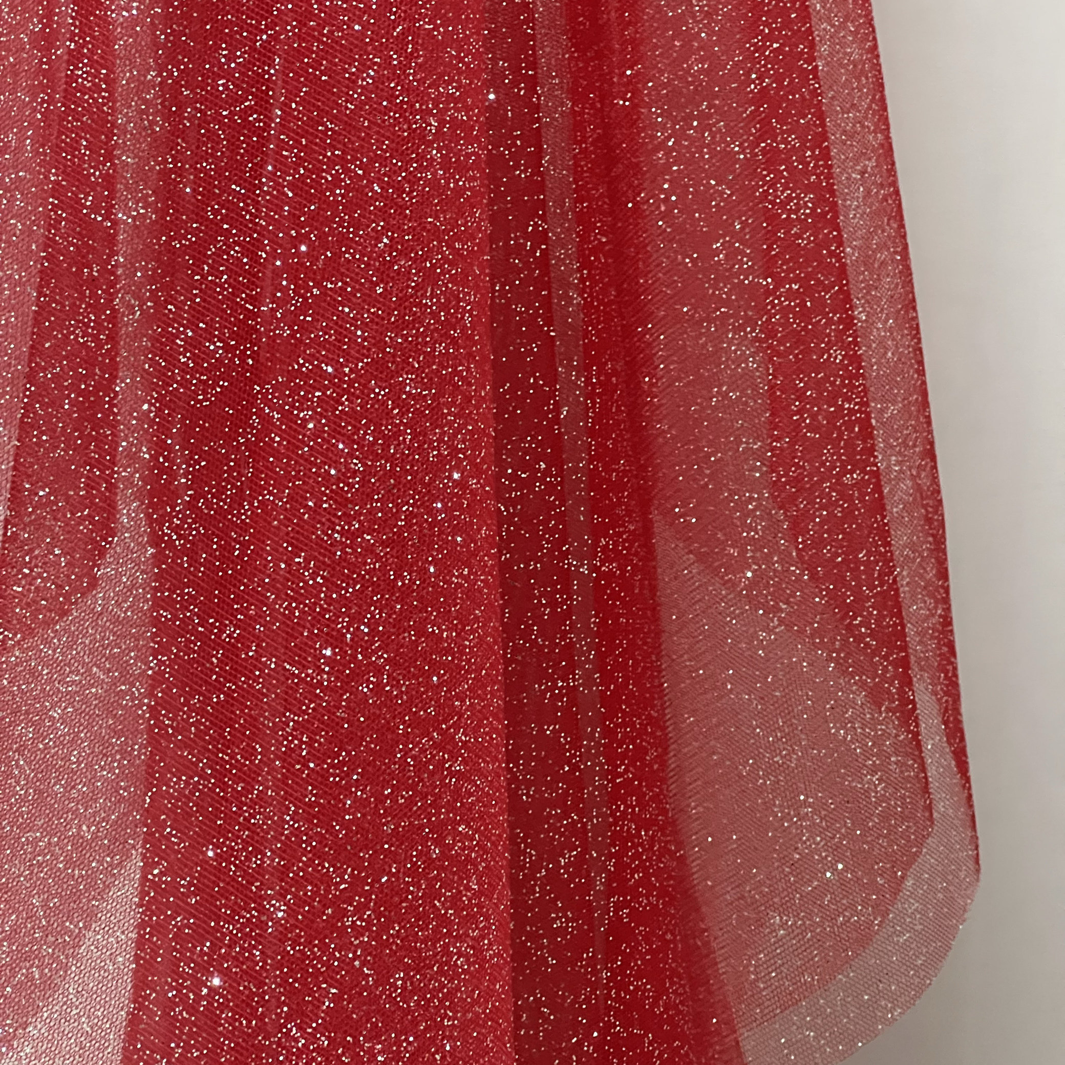 大红蓝色亮片纱烫银网纱婚纱礼服头纱蓬蓬裙面料婚庆背景diy手工