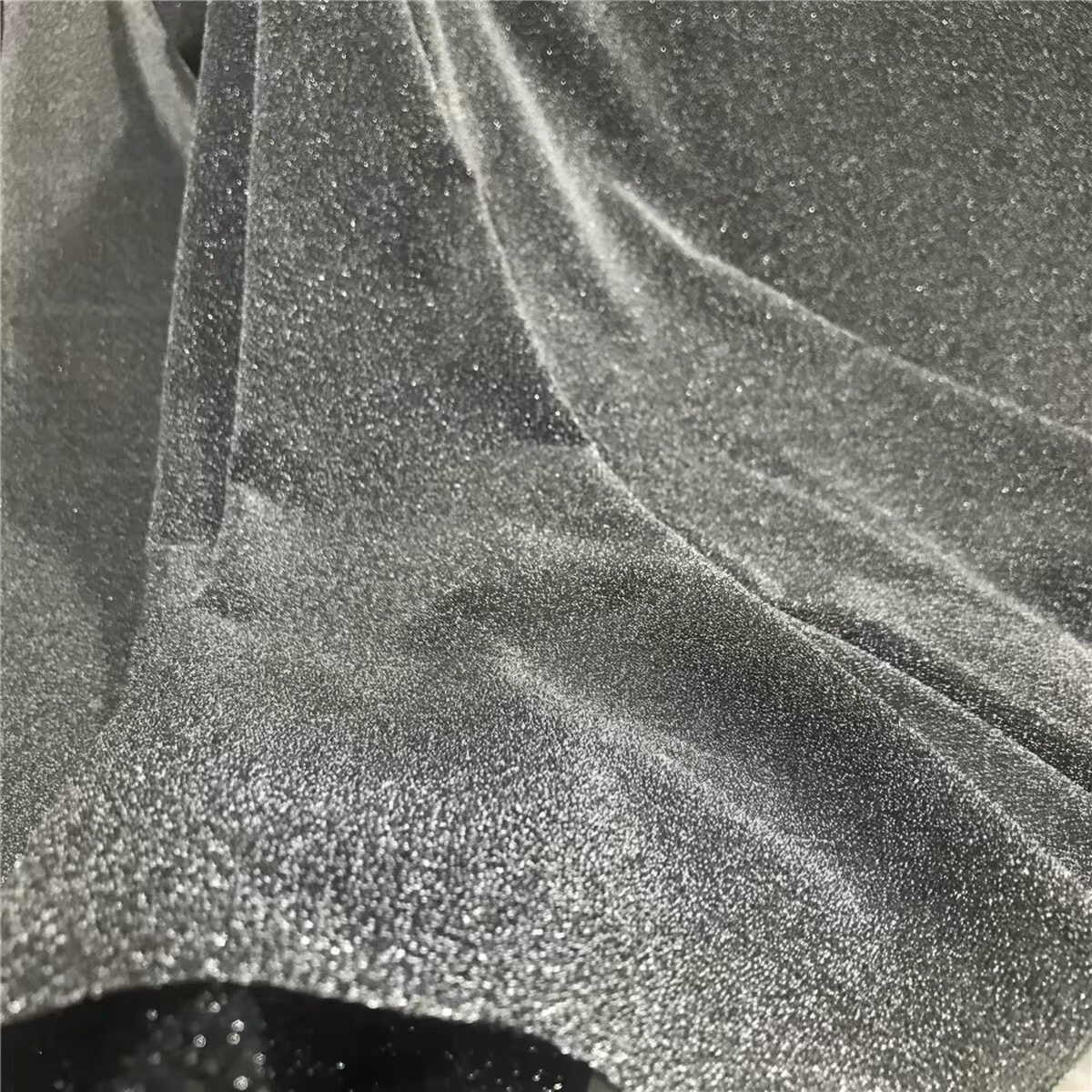 黑银星空软纱蓬蓬裙公主裙纱拍照网红背景装饰闪闪布舞台服装面料