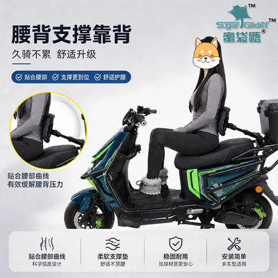 听风时光蜜袋鼯D1电动车摩托车通用伸缩护腰折叠腰托后座靠背