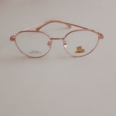 金色圆纯钛眼镜框女配镜片近视镜