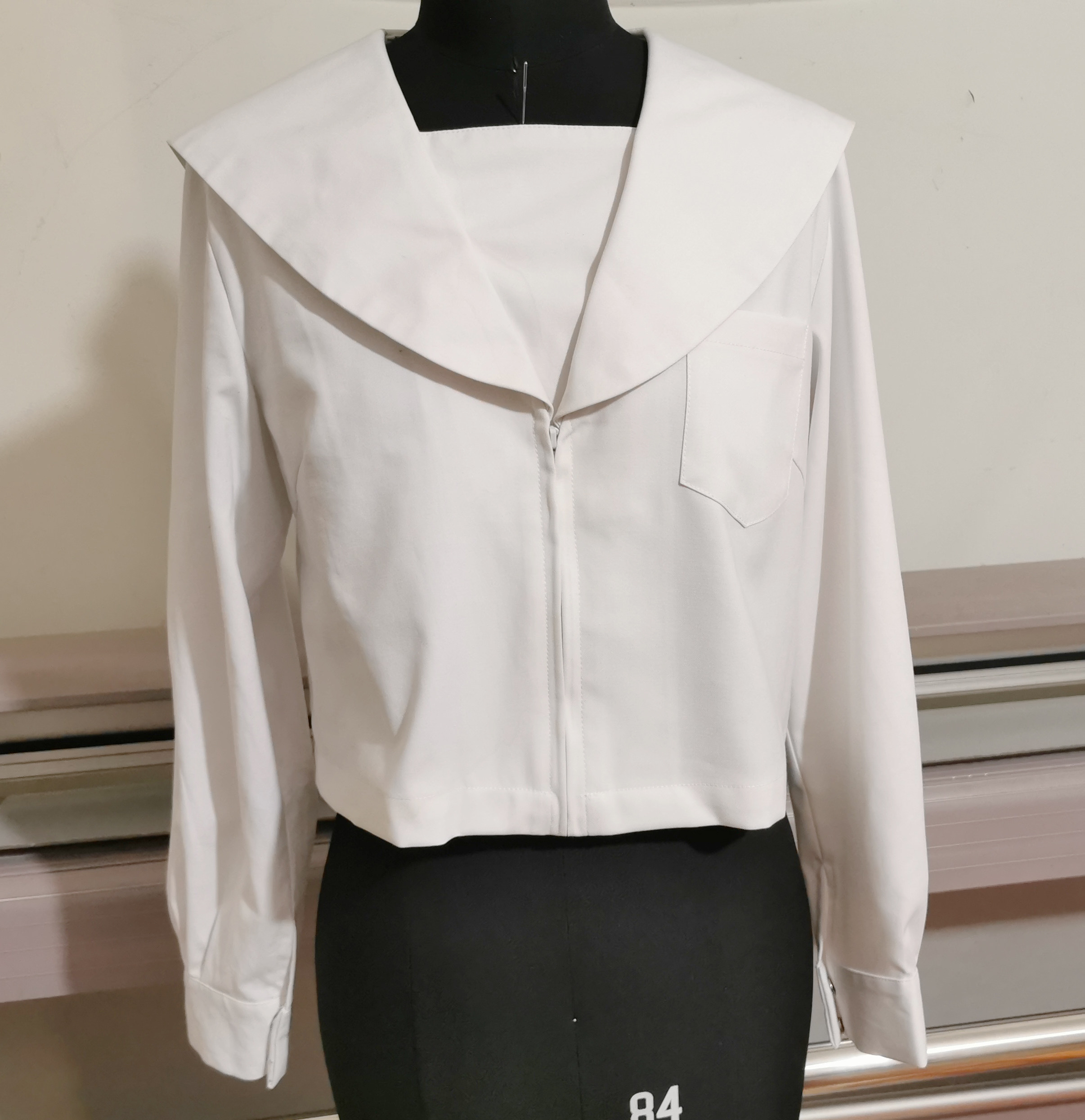 原创jk衬衫学院风短袖关西关东襟白色白无本基础款水手服长袖上衣