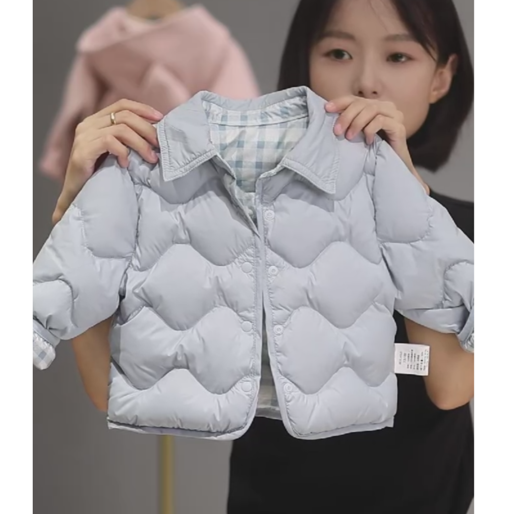 蓓莱乐短款轻薄女白鸭绒