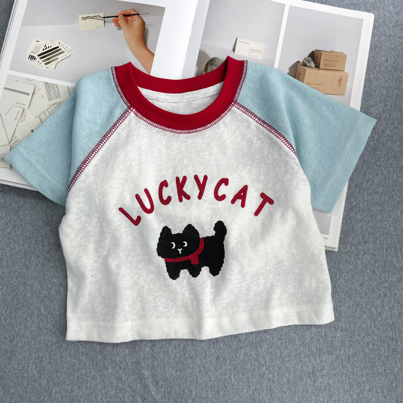 【亲子卡通短袖T  】婴儿装男女童短袖T恤夏装宝宝夏季E9 ZJ汉服