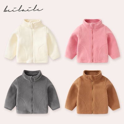 女童秋冬装加绒外套2023新款儿童装双面柏莉绒内搭春秋款卫衣秋季
