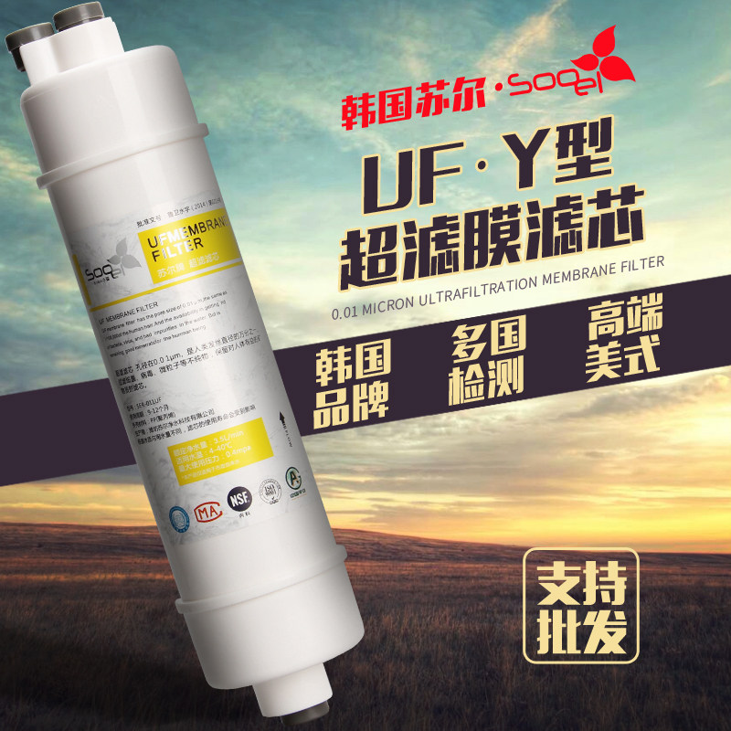净水器通用2分苏尔美式10寸Y型超滤一体快接带冲洗口排污口包邮