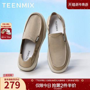 新款 天美意一脚蹬软底休闲鞋 夏季 软底布鞋 BX242BM5 男外穿懒人鞋