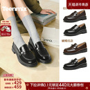 平底鞋 新款 女软底小皮鞋 2026春季 一脚蹬单鞋 天美意复古英伦乐福鞋