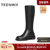 靴皮靴冬新款 天美意复古加绒骑士靴长靴女鞋 高筒时装 KQZ06DG4