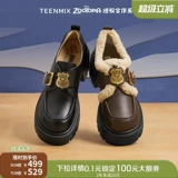 Новые женские кожаные туфли Tianmeiyi Crazy Zootopia от Wu Xuani на толстой подошве и увеличенной подошве из плюща