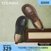 新款 天美意厚底英伦小皮鞋 子春季 女系带休闲鞋 KY015AM5 复古单鞋