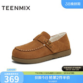 新款 天美意复古加绒保暖毛毛鞋 雪地靴短靴子冬季 女勃肯鞋 棉鞋