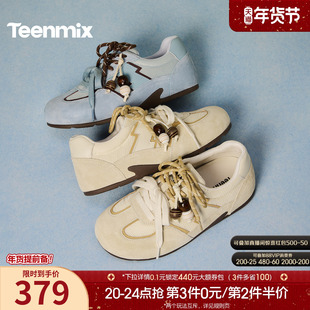 天美意双鞋带薄底阿甘德训鞋运动鞋女休闲鞋2026春季新款BM781AM6