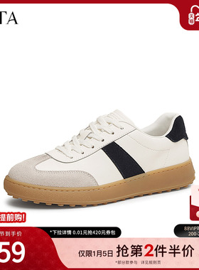 TATA他她复古休闲德训鞋男鞋厚底阿甘鞋小白鞋子春季新款OET01AM5