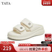 Tata他她厚底拖鞋 WW501BT4 新款 女外穿休闲软底凉拖沙滩鞋 2024夏季