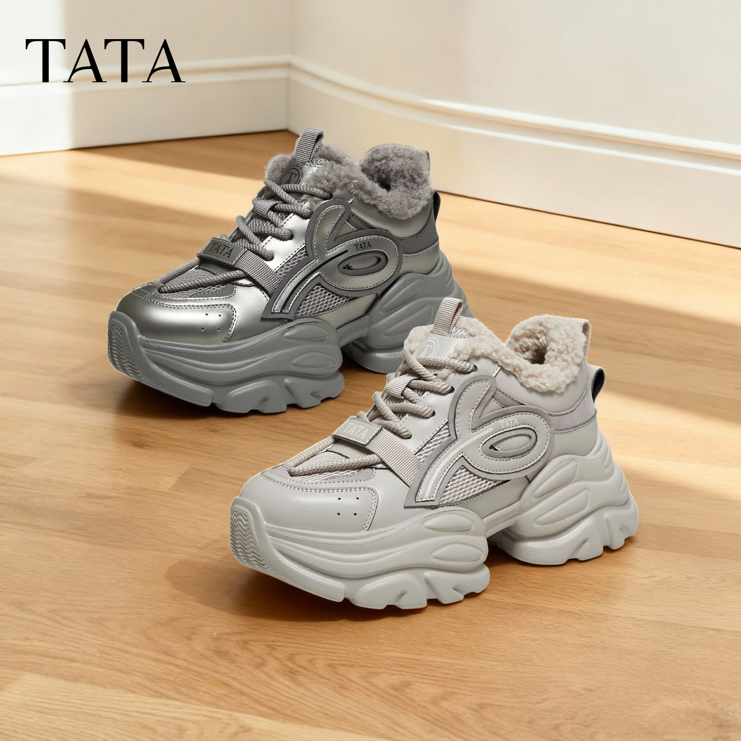 【直播下架】TATA他她厚底增高老爹鞋