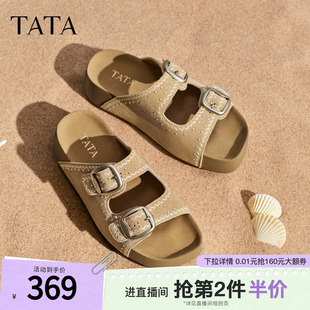 厚底勃肯鞋 TATA他她女鞋 2026夏季 新款 子43P01BT6 百搭外穿休闲拖鞋