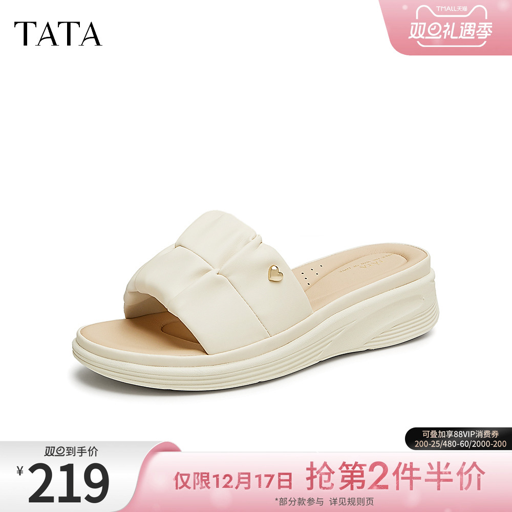 TATA/他她时尚厚底凉拖鞋