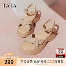 2025夏季 气质时装 凉鞋 CXT01BL5 新款 女鞋 TATA他她休闲厚底凉鞋 法式