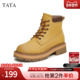 TATA他她户外英伦风大黄靴女靴加绒复古马丁靴短靴冬季 新WZR01DD4