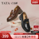 女单鞋 TATA他她C小调黑色小皮鞋 女复古粗跟乐福鞋 2026新JZY02AA6
