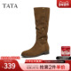 靴百搭女鞋 TATA他她长靴2025冬新款 时装 长筒靴棕色靴子YYN01DG5