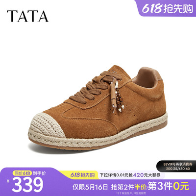TATA他她女鞋2026春季新款渔夫鞋时尚休闲鞋百搭平底鞋子CMY01AM6