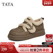 棉鞋 TATA他她雪地靴冬季 子YPF01DM5 加绒休闲鞋 毛毛单鞋 新款 时尚