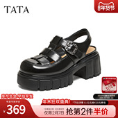 2026夏季 新款 凉鞋 TATA他她女鞋 简约百搭女休闲高跟罗马鞋 CHY10BH6