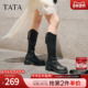 TATA他她长靴2025冬时装 靴黑色百搭长筒靴简约女骑士靴CF401DG5