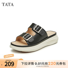 Tata他她休闲厚底拖鞋女鞋外穿舒适沙滩鞋凉拖2024夏新款YEU01BT4
