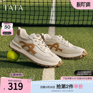 2025春新款 TATA他她复古休闲运动鞋 小白鞋 厚底阿甘鞋 73G22AM5 男鞋