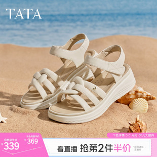 TATA他她运动凉鞋女简约百搭时尚休闲鞋沙滩凉鞋2026新款7K703BL6