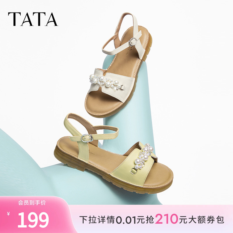 TATA女外甜美平底凉鞋