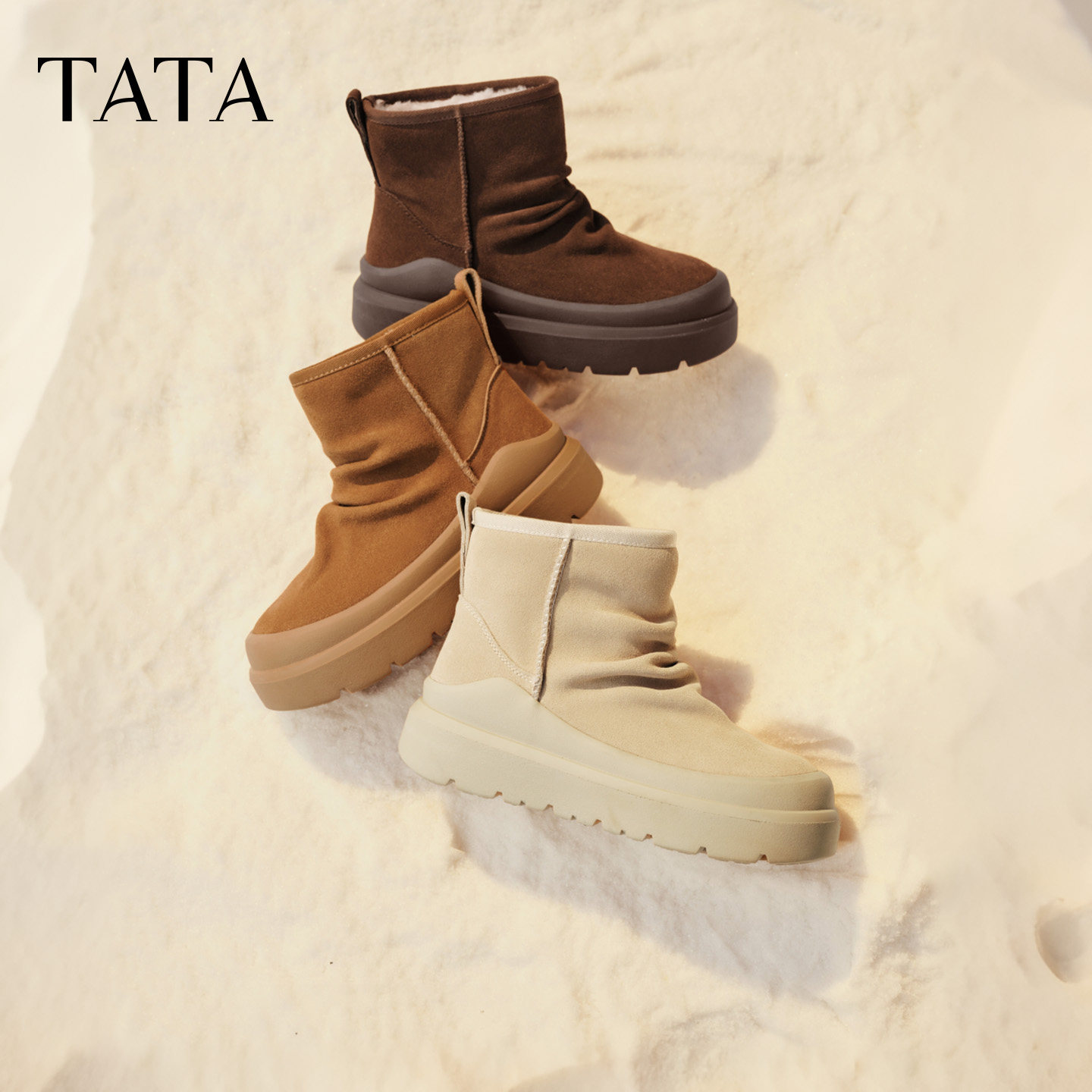 【新品试用】TATA他她2026冬百搭时尚简约女雪地靴新款CTY02DD6
