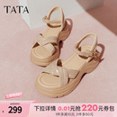 2025夏季 气质时装 凉鞋 CXT01BL5 新款 女鞋 TATA他她休闲厚底凉鞋 法式